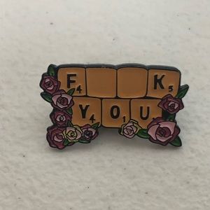F**K You Fill In The Blank Roses Enamel Pin Lapel Floral